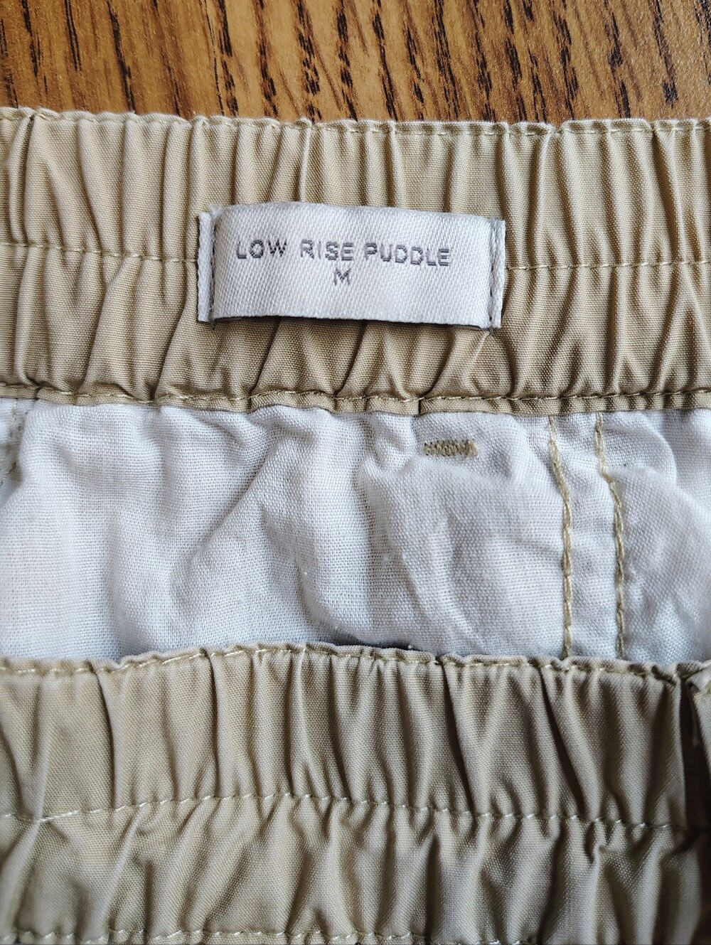 Pacsun Low Rise Puddle Wide Leg Cargo Pants Khaki Women's Elastic Waist size M. - Picture 7 of 16